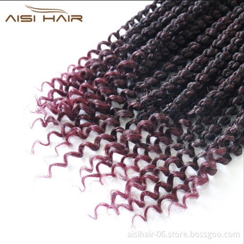 Aisi Hair 12 Inch Marley Braids Ombre Crochet Braids Synthetic Braiding Hairpieces Twists Curly Crochet Hair Extensions